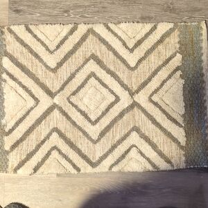 Elegant Cream and Gray Door Mat